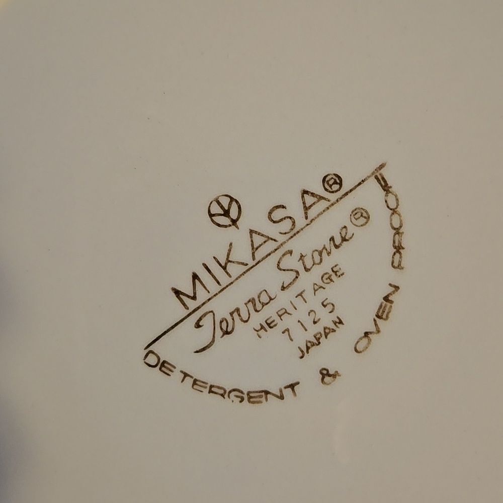 Vintage Mikasa Terra Stone Heritage 7125 Rooster Plate Cup Mug Dinnerware Set 32 - Picture 12 of 16